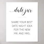 Trouwadviesbord met pot voor beste date-ideeën poster (Voorkant)