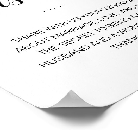 Trouwadviesbord met woorden van wijsheid poster (Hoek)