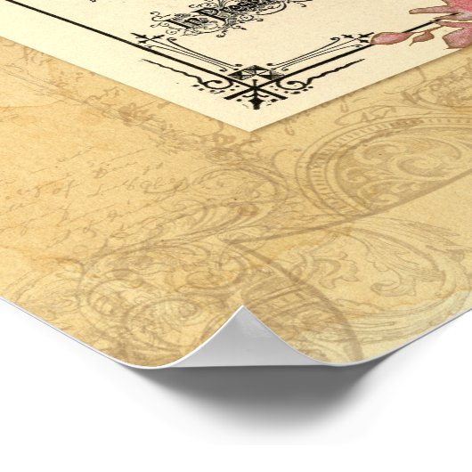 Trouwakte Huwelijksakte Huwelijkscertificaat Oud D Poster (Hoek)