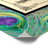 Trouwakte Huwelijksakte Oudvintage Ontwerp Modern  Poster (Hoek)