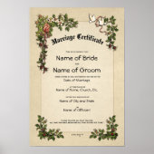 Trouwakte-Huwelijksakte-(Sieraad als aandenken) Poster (Voorkant)