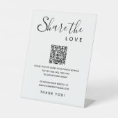 Trouwalbum QR Code Share Love Foto's Reclamebord Met Voetstuk (Voorkant)