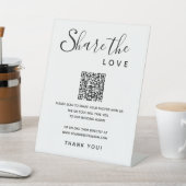 Trouwalbum QR Code Share Love Foto's Reclamebord Met Voetstuk (Insitu)