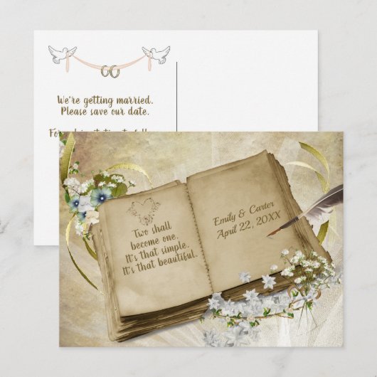 Trouwalbum Save The Date Briefkaart (Voorkant / Achterkant)