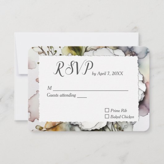 Trouwanjer in alcoholinktontwerp RSVP kaartje (Voorkant)