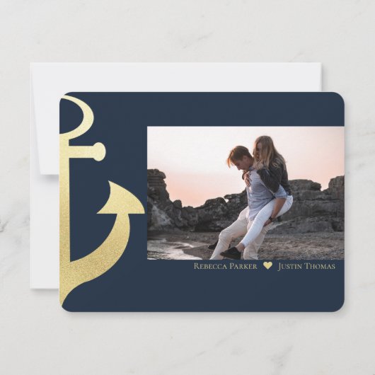 Trouwanker en touw Gouden touwknoop trouwjurk Kaart (Achterkant)