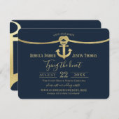 Trouwanker en touw Gouden touwknoop trouwjurk Kaart (Voorkant / Achterkant)