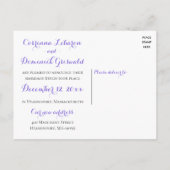 Trouwanker paars Nautisch huwelijk Bruidspaar Stra Aankondigingskaart (Achterkant)