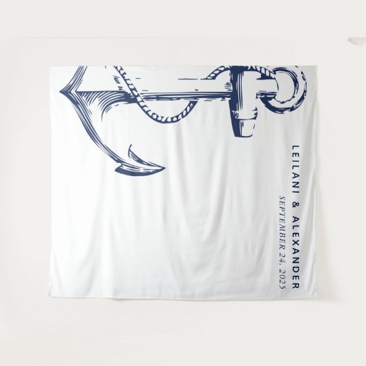 Trouwanker Wit Nautical Wandkleed (Voorkant (horizontaal))