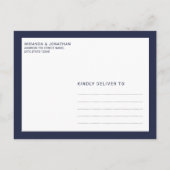 Trouwankers in marineblauw Save the Date Aankondigingskaart (Achterkant)