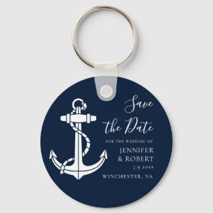 Trouwankers met scheepsanker Save the Date Sleutelhanger