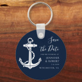 Trouwankers met scheepsanker Save the Date Sleutelhanger (Voorkant)