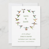 Trouwankondiging Kolibrie Save the Date Kaart (Voorkant)
