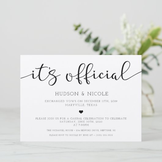 Trouwannonce en Ontvangst Uitnodiging (Staand voorkant)