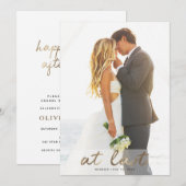 Trouwannonce en uitnodiging voor de bruiloft (Voorkant / Achterkant)