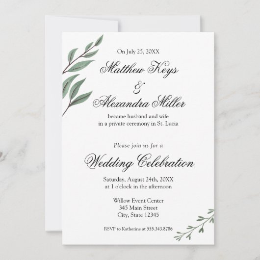 Trouwannouncement en Ontvangst Uitnodiging (Voorkant)