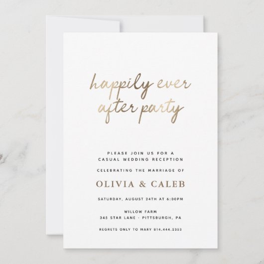 Trouwannouncement en uitnodiging voor een gelukkig (Achterkant)