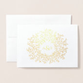 Trouwannulering aankondiging met bladmonogram (Voorkant met envelop)