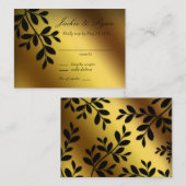 Trouwantwoord Kaart Gouden Bladeren (Voorkant / Achterkant)