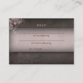 Trouwantwoordkaart roze bruin informatiekaartje (Achterkant)