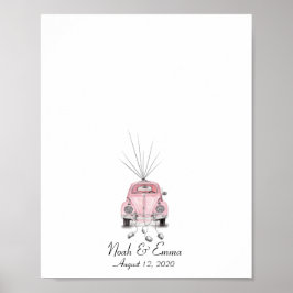 Trouwauto Duimafdruk Gastboek Poster
