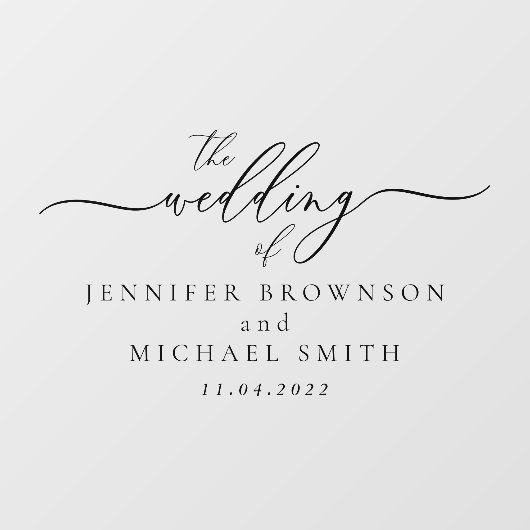 Trouwauto met handtekening naam raamsticker (Vel)