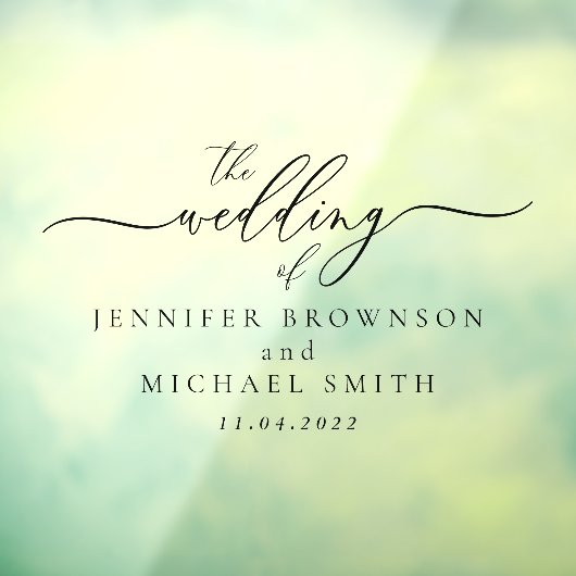 Trouwauto met handtekening naam raamsticker (Vel 3)