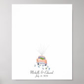 Trouwauto Vingerafdruk Guestbook - Net Getrouwd Poster (Voorkant)