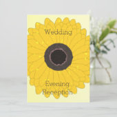 Trouwavond Receptie Gele Zonnebloem Kaart (Staand voorkant)