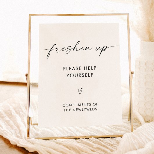 Trouwbadkamerbord, minimalistisch badkamerbord poster