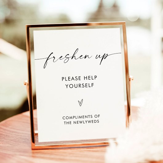 Trouwbadkamerbord, minimalistisch badkamerbord poster