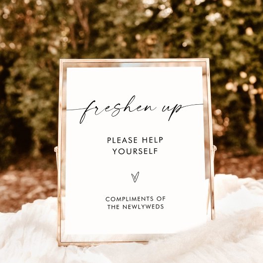 Trouwbadkamerbord, minimalistisch badkamerbord poster