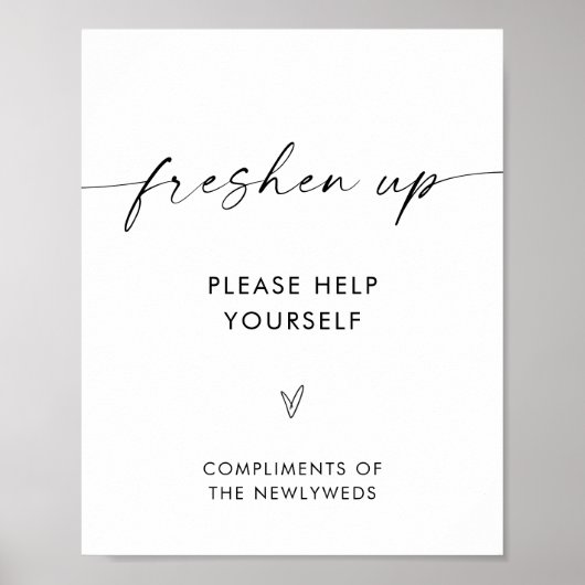 Trouwbadkamerbord, minimalistisch badkamerbord poster (Voorkant)