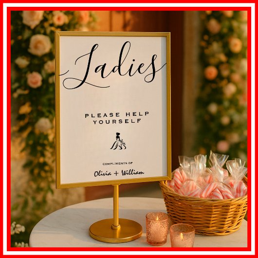 Trouwbadkamerbord Modern Eenvoudig Elegant Poster