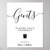 Trouwbadkamerbord Modern Elegant Minimalist Poster (Voorkant)