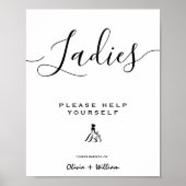 Trouwbadkamerbord Modern Elegant Minimalist Poster (Voorkant)