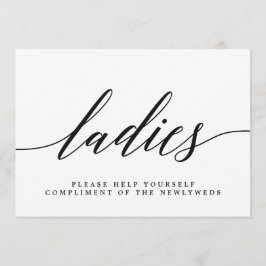 Trouwbadkamerbord voor dames - Modern Schrift Aankondiging