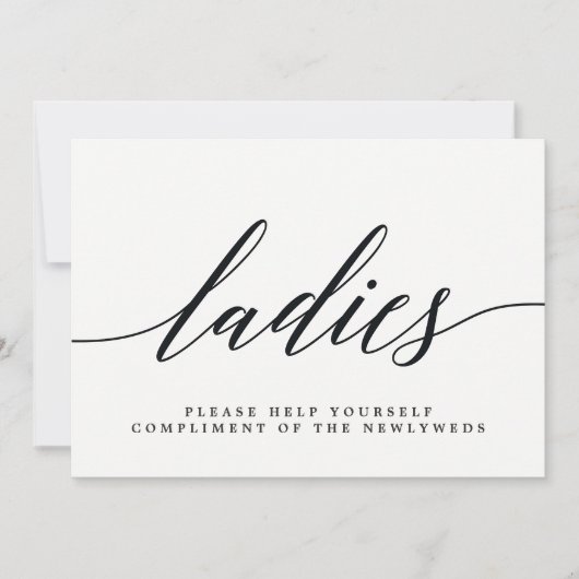 Trouwbadkamerbord voor dames - Modern Schrift Aankondiging (Voorkant)