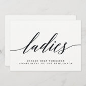 Trouwbadkamerbord voor dames - Modern Schrift Aankondiging (Voorkant / Achterkant)