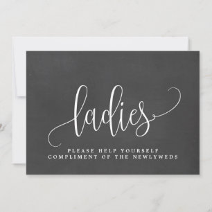 Trouwbadkamerbord voor dames - Mooie kalligrafie Aankondiging