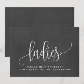 Trouwbadkamerbord voor dames - Mooie kalligrafie Aankondiging (Voorkant / Achterkant)