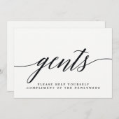 Trouwbadkamerbord voor heren - Modern schrift Aankondiging (Voorkant / Achterkant)