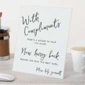 Trouwbadkamermand Help jezelf minimaal Reclamebord Met Voetstuk (Insitu)