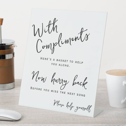 Trouwbadkamermand Help jezelf minimaal Reclamebord Met Voetstuk (Insitu)