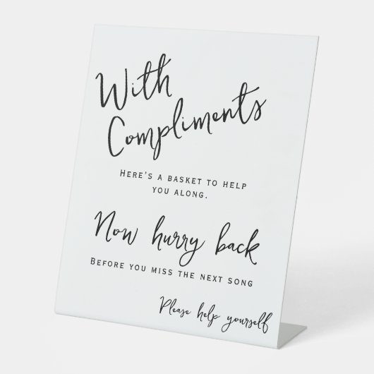 Trouwbadkamermand Help jezelf minimaal Reclamebord Met Voetstuk (Voorkant)