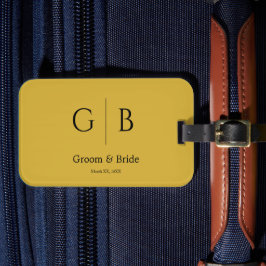 Trouwbagage-label op maat metaalgoud Elegant Bagagelabel