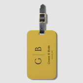 Trouwbagage-label op maat metaalgoud Elegant Bagagelabel (Voorkant (verticaal))