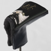 Trouwbal Bruid & Bruidegom golfbal Golfheadcover (3/4 voorkant)