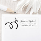 Trouwbanden | Zwart-wit adres Etiket (Insitu)