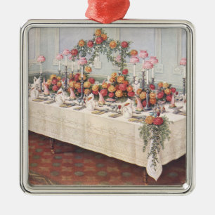 Trouwbanket tafel in vintage stijl metalen ornament